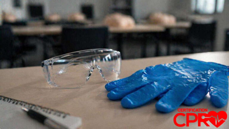 PPE gear for bloodborne pathogens training in CPR certification classes Arlington.