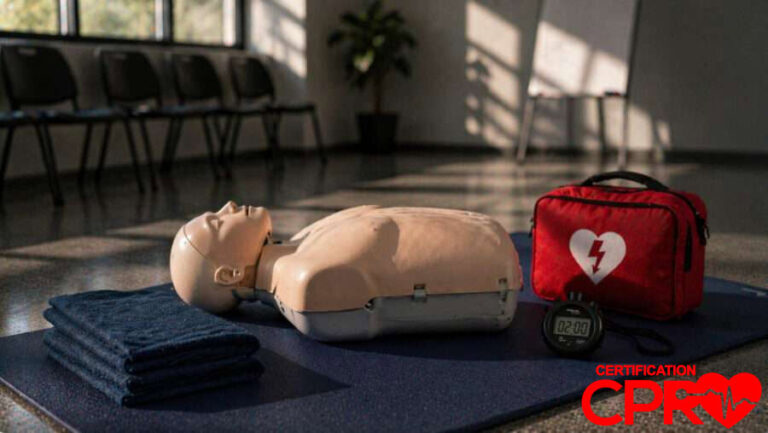 CPR training mannequin for certification in Arlington.